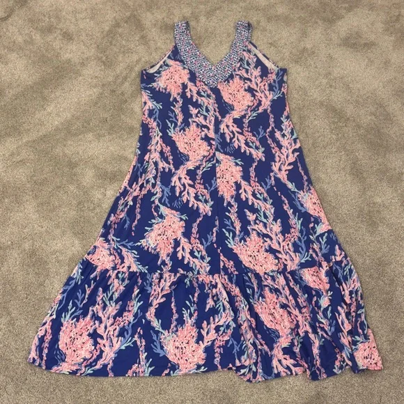 Lilly Pulitzer Blue and Pink Maxi Dress - Picture 3 of 8